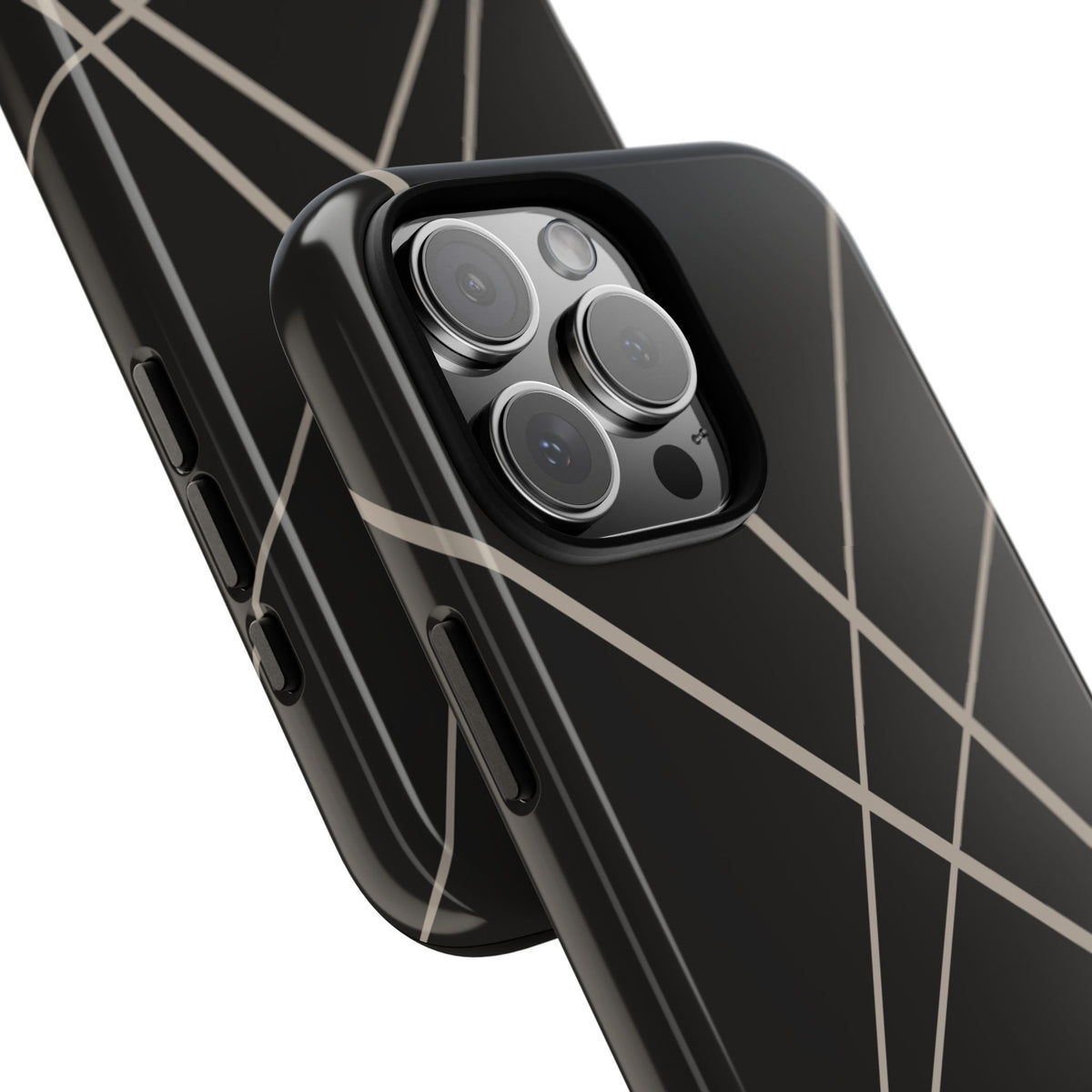Abstract Black with Grey Lines Phone Case - Black Phone Case