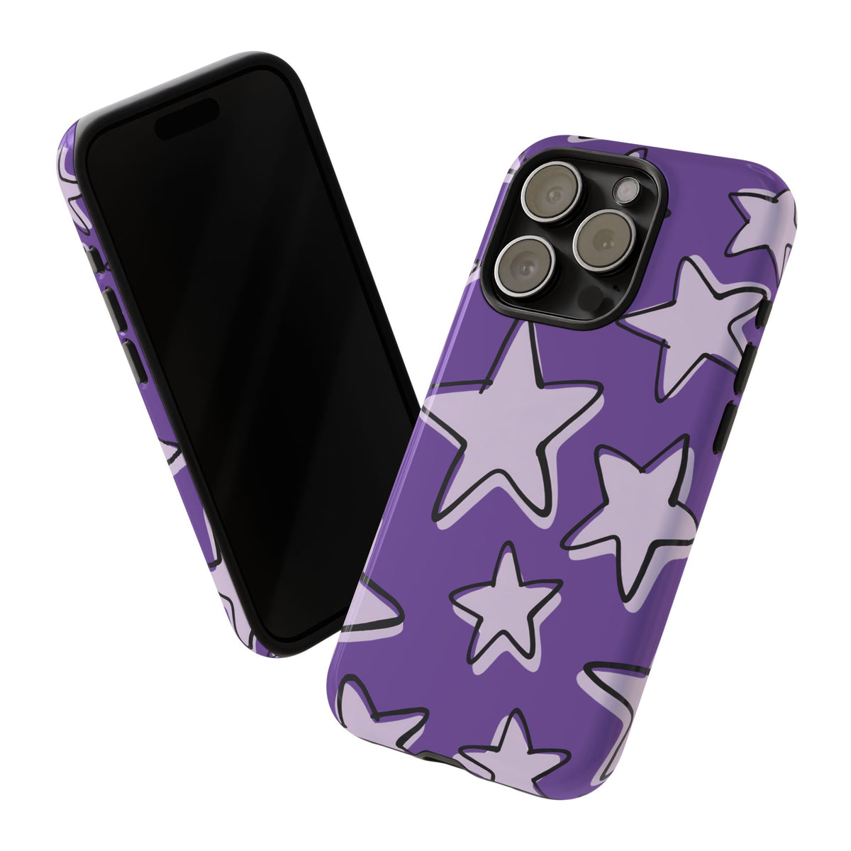 Violet Purple Doodle Star Phone Case