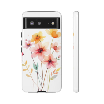 Google Pixel 6 / Glossy Phone Case - Boho Chic Watercolour Blooms Design Phone Case