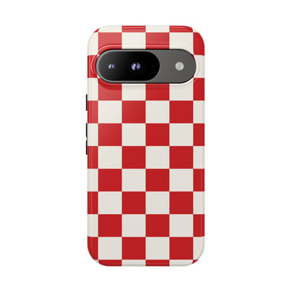 Red Checked Pattern Phone Case - Red Phone Case - Google Pixel 9 / Glossy