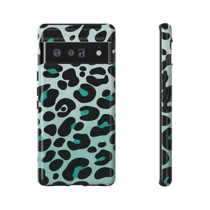 Cool Aqua Leopard Print Phone Case