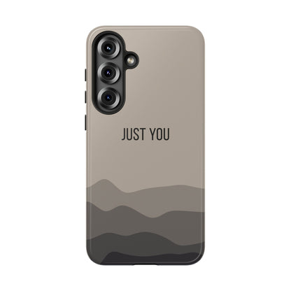 Samsung Galaxy S25 Plus / Glossy Phone Case - Minimalist Beige Waves ’Just You’ Statement Phone Case