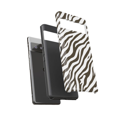 Stylish Mocha Zebra Print Phone Case