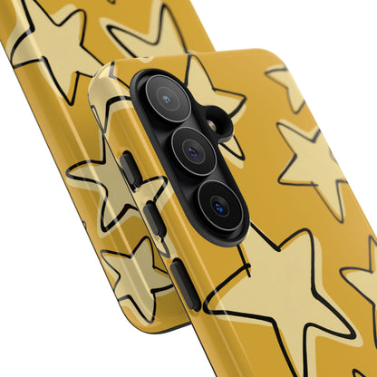 Golden Yellow Doodle Star Phone Case