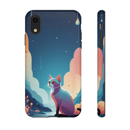 Stylised Cat Design Phone Case - Multicolor Phone Case - iPhone XR / Glossy