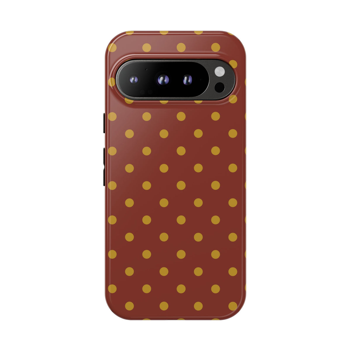 Trendy Brown & Mustard Dot Pattern Phone Case - Brown Phone Case - Google Pixel 9 Pro / Glossy