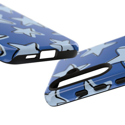 Cobalt Blue Doodle Star Phone Case
