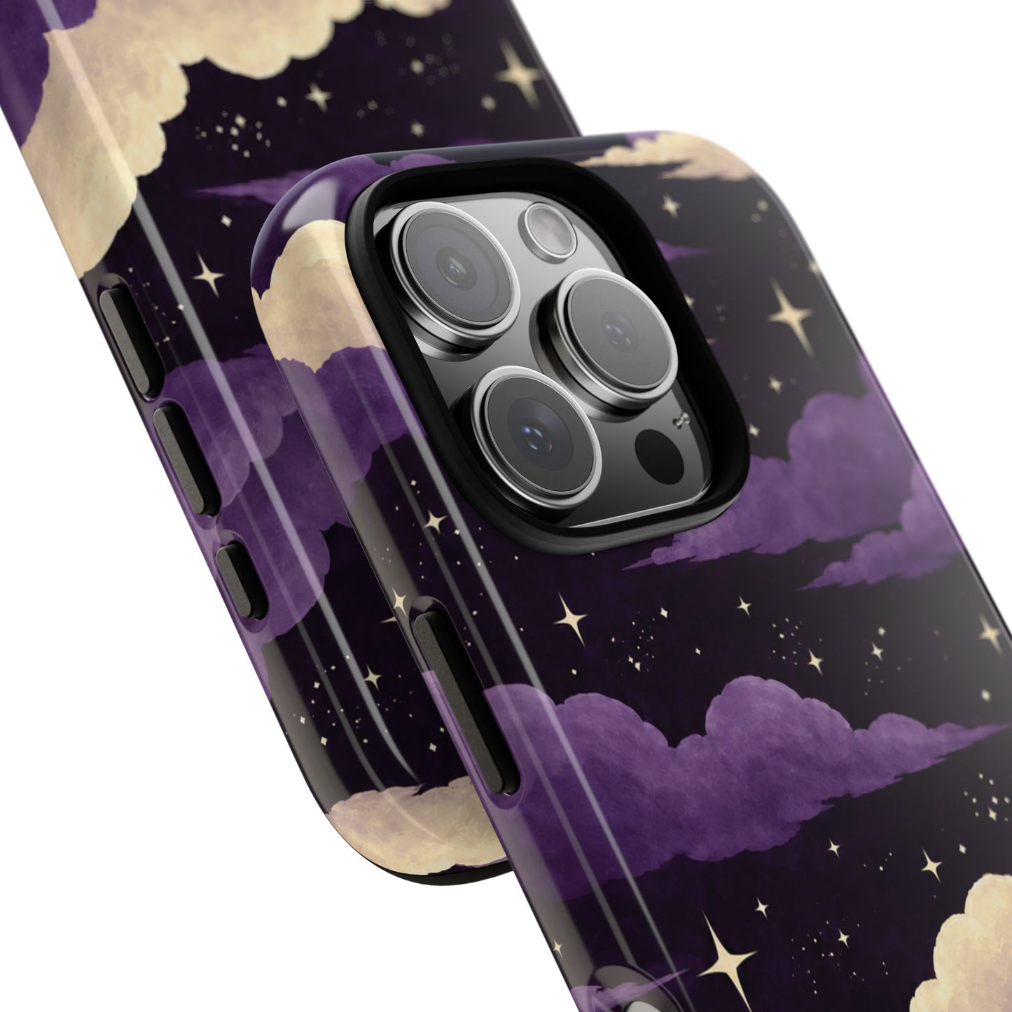 Illustrated Purple Clouds & Stars Phone Case