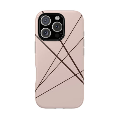 Abstract Pink with Brown Lines Phone Case - Pink Phone Case - iPhone 16 Pro / Glossy