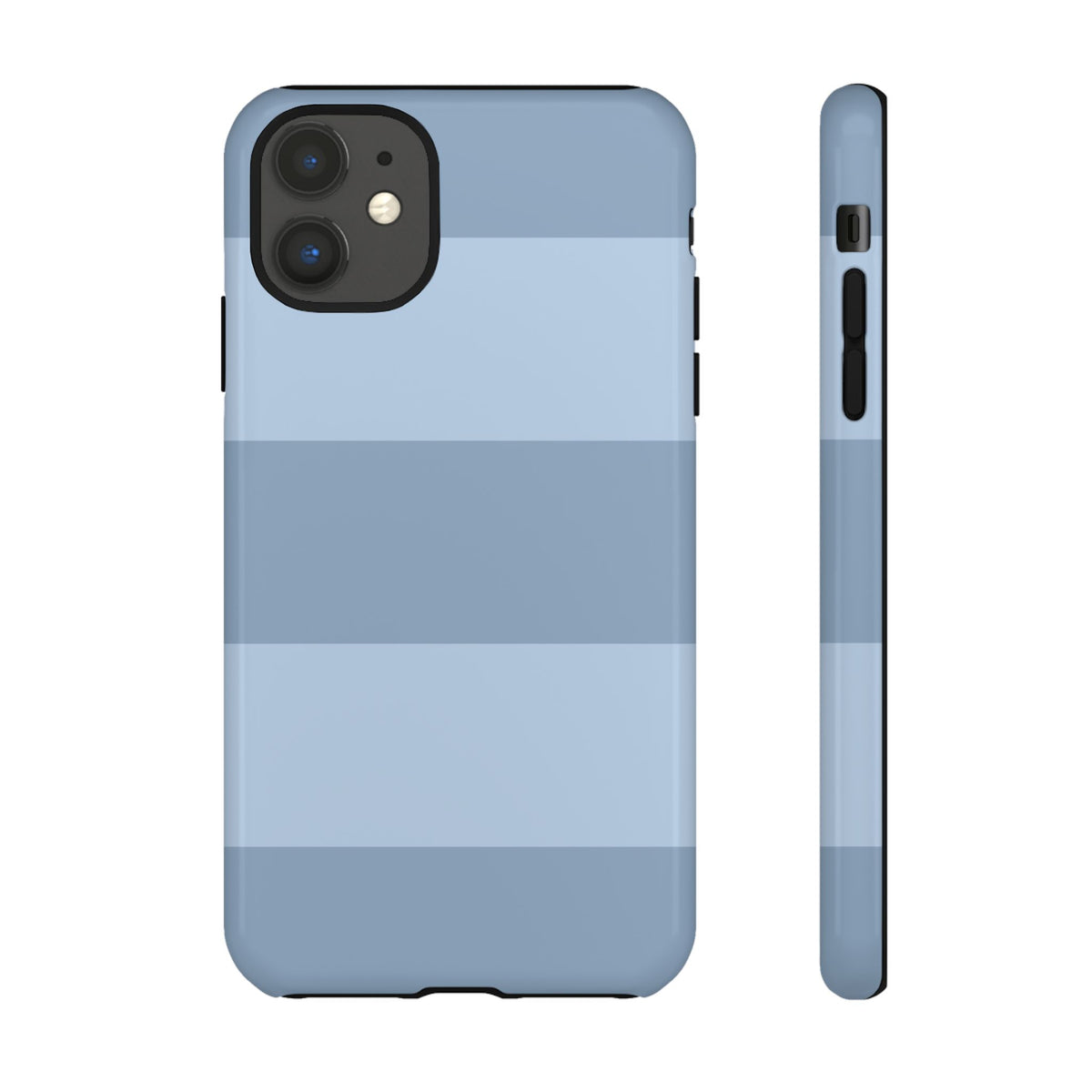Light Blue Horizontal Stripe Pattern Phone Case - Blue Phone Case - iPhone 11 / Glossy
