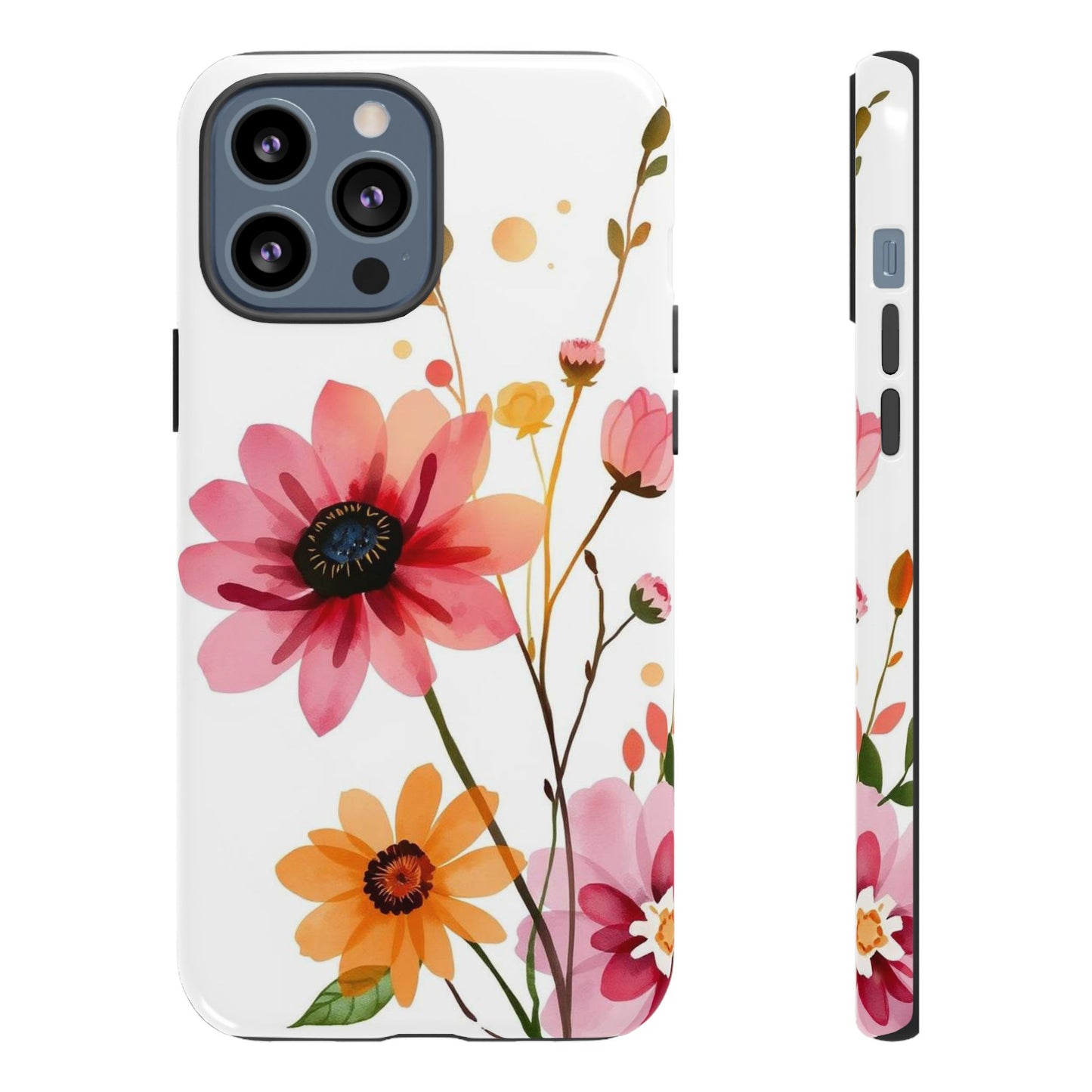 iPhone 13 Pro Max / Glossy Phone Case - Watercolour Style Simple Wildflower Design Phone Case