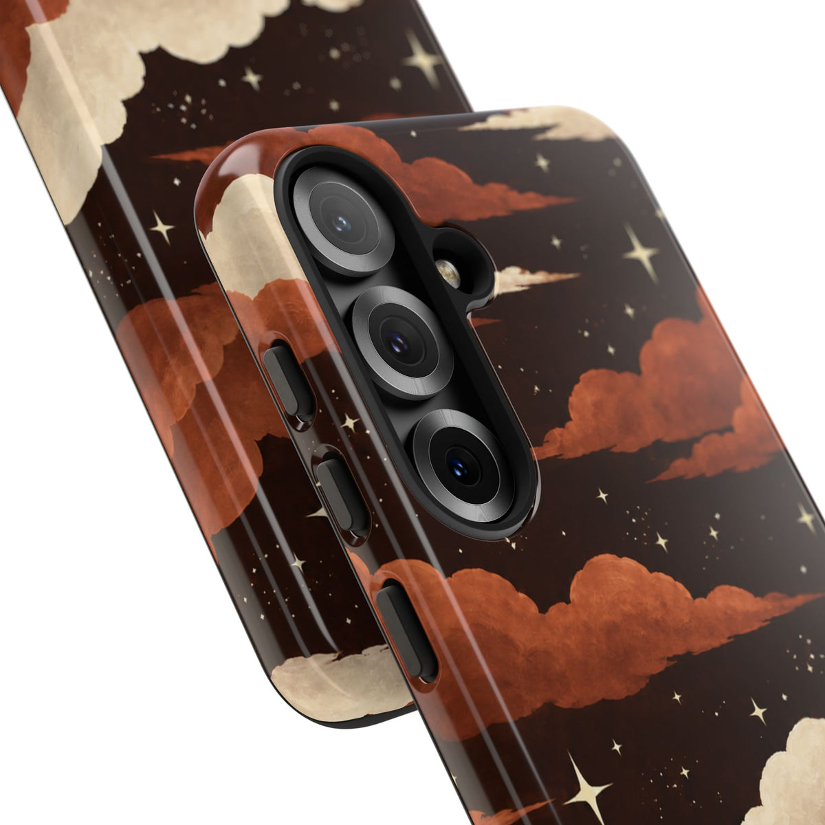 Illustrated Burnt Orange Clouds & Stars Phone Case