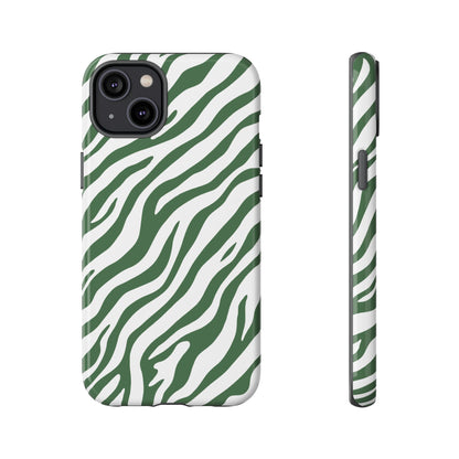 Stylish Sage Zebra Print Phone Case