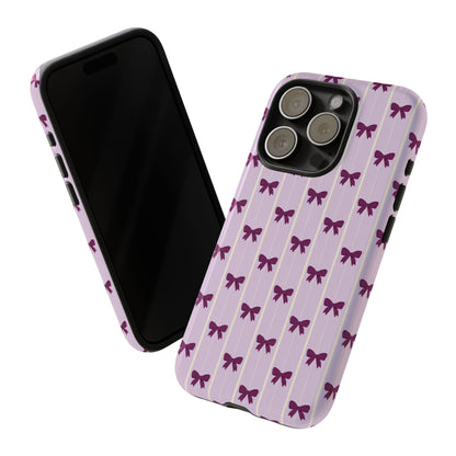 Retro Plum Purple Bow Pattern Phone Case