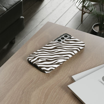 Stylish Mocha Zebra Print Phone Case