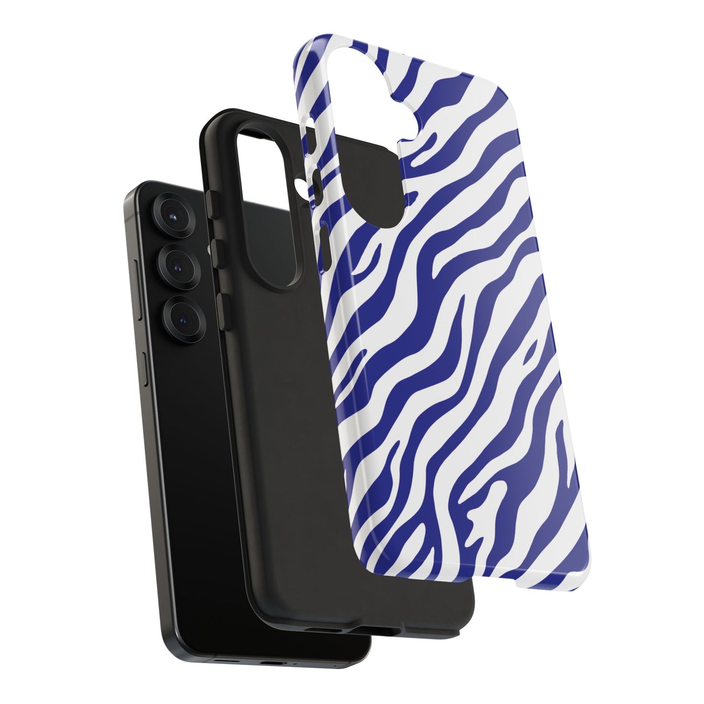 Stylish Electric Blue Zebra Print Phone Case