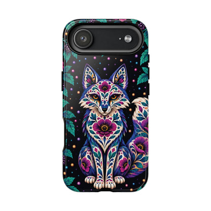 Vibrant Purple and Teal Calavera Fox Phone Case - Multicolor Phone Case - iPhone 17 Air / Glossy