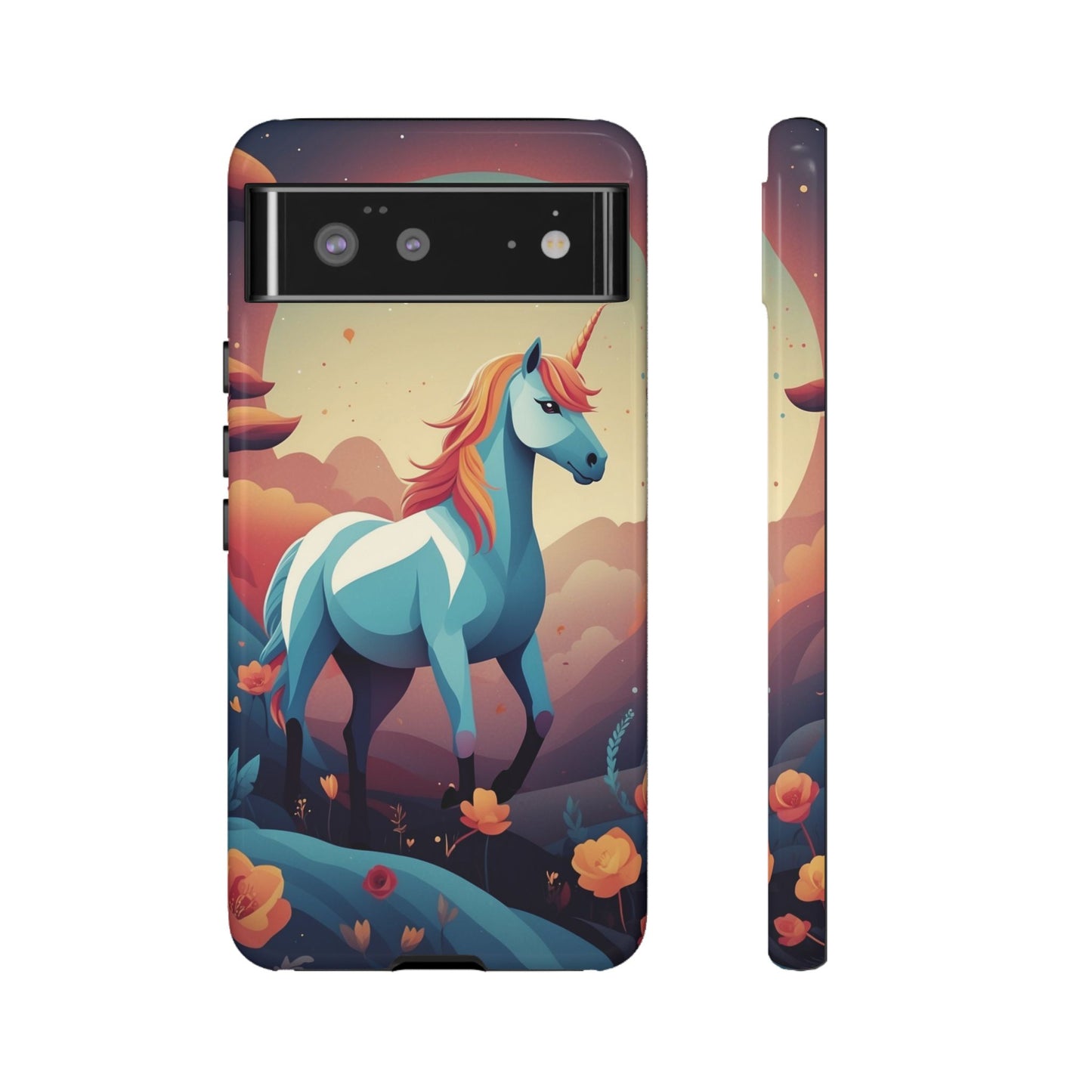 Google Pixel 6 / Glossy Phone Case - Stylised Unicorn Design Phone Case