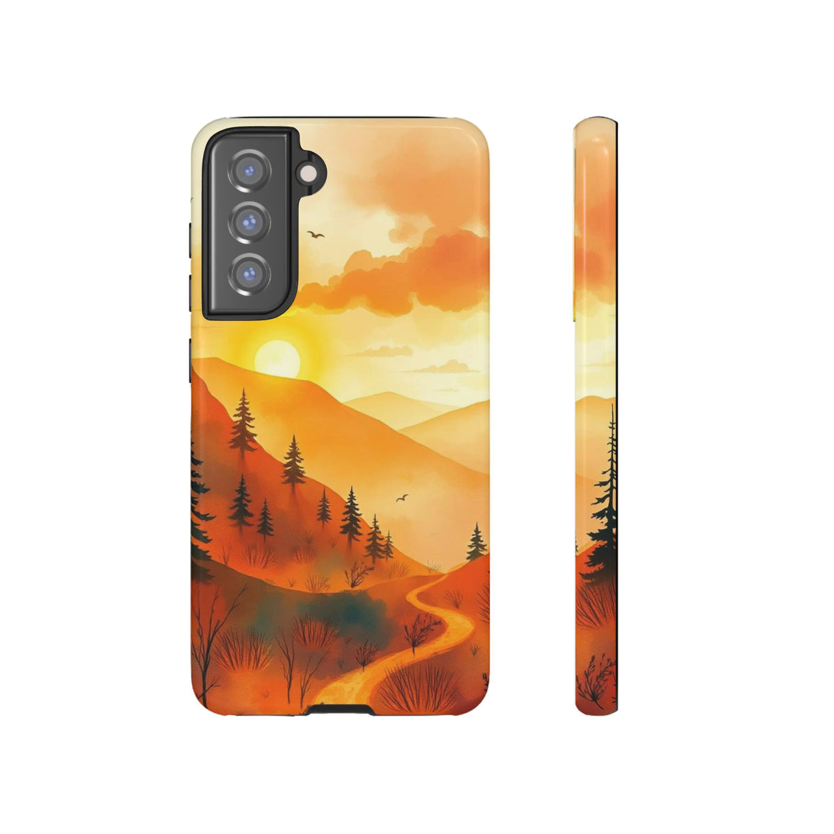 Golden Sunset Design Phone Case - Multicolor Phone Case - Samsung Galaxy S21 FE / Glossy