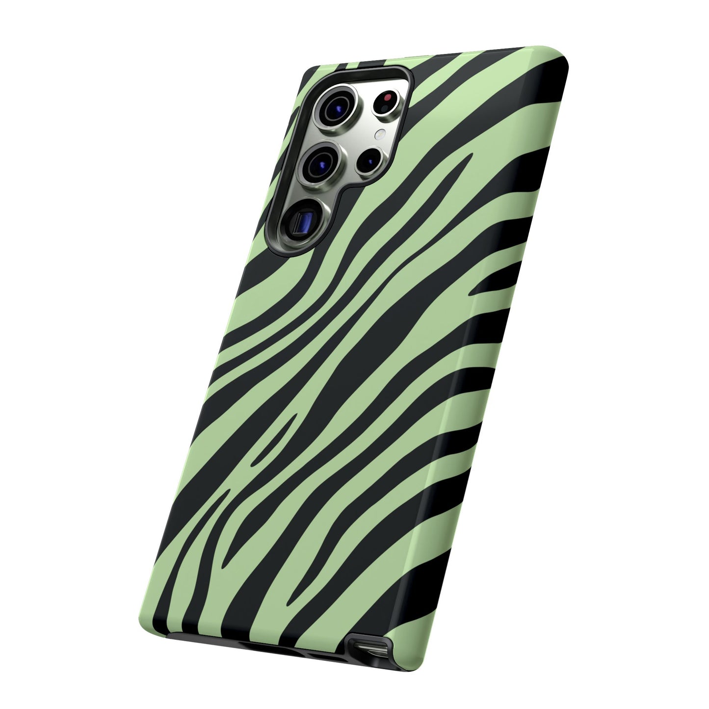 Modern Mint Zebra Print Phone Case