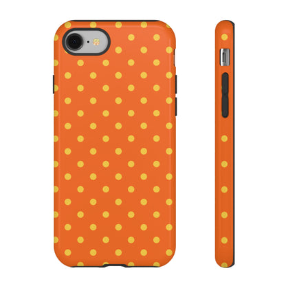 iPhone 8 / Glossy Phone Case - Trendy Orange & Yellow Dot Pattern Phone Case
