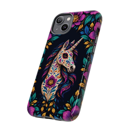 Elegant Purple and Teal Calavera Unicorn Phone Case - Phone Case