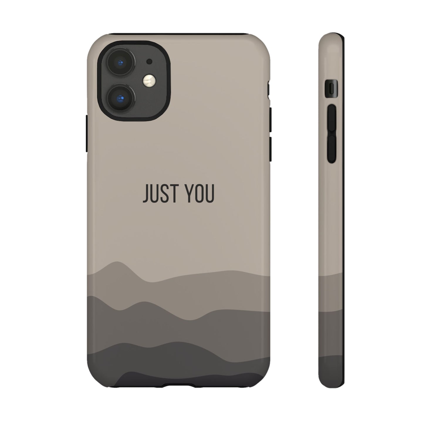 iPhone 11 / Glossy Phone Case - Minimalist Beige Waves ’Just You’ Statement Phone Case