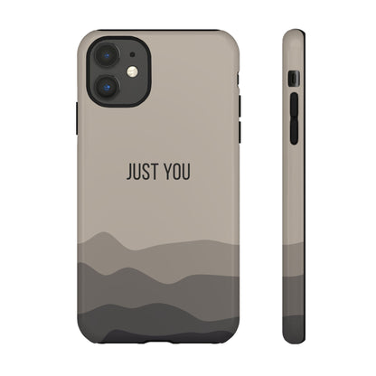 iPhone 11 / Glossy Phone Case - Minimalist Beige Waves ’Just You’ Statement Phone Case