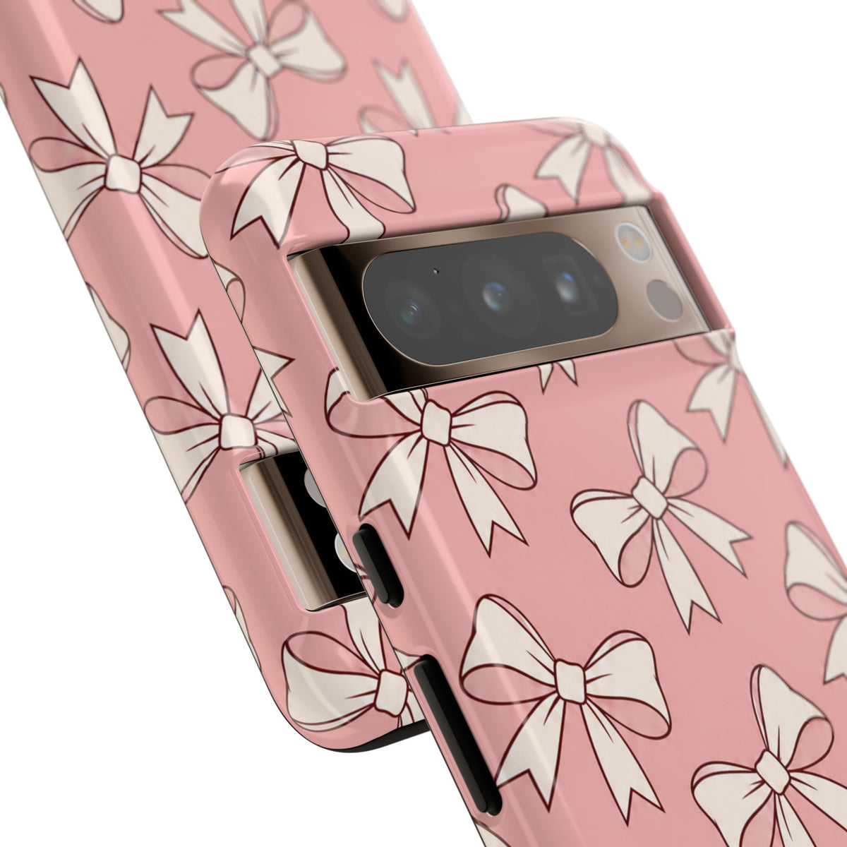 Chic Blush Pink Bow Pattern Phone Case