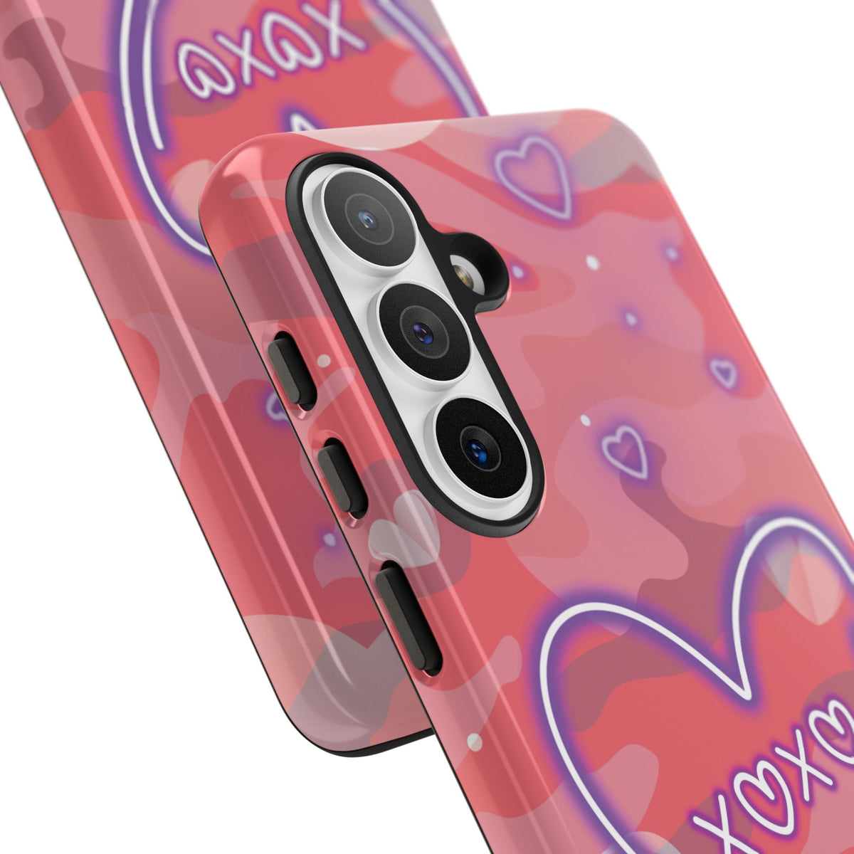 Love Heart Neon Camo Phone Case - Pink Phone Case