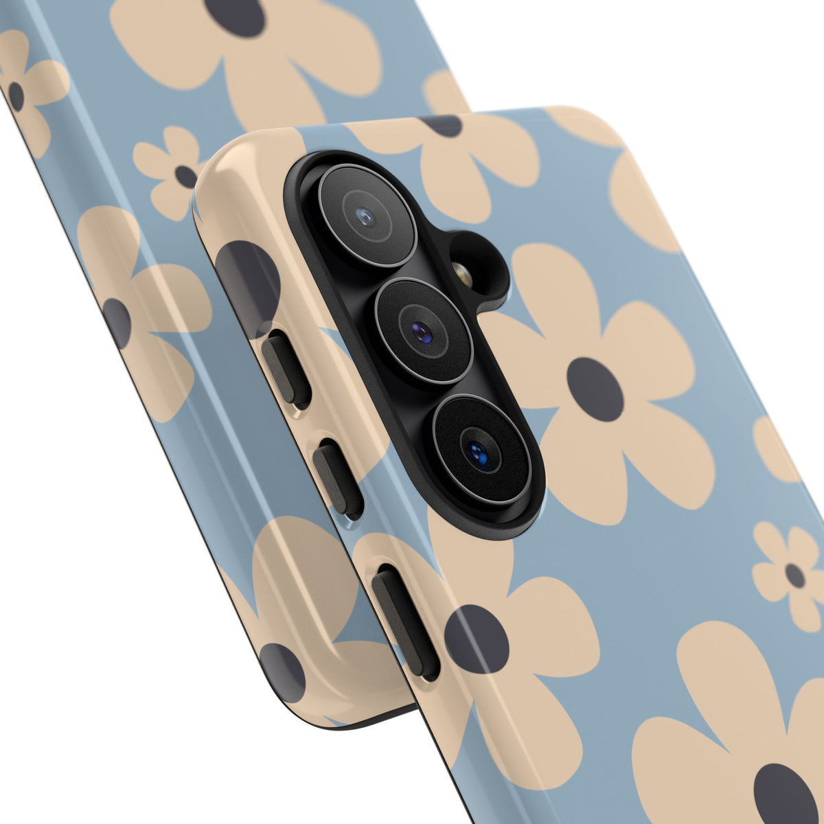 Cute Light Blue & Cream Daisy Pattern Phone Case - Blue Phone Case