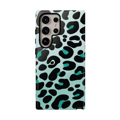 Cool Aqua Leopard Print Phone Case