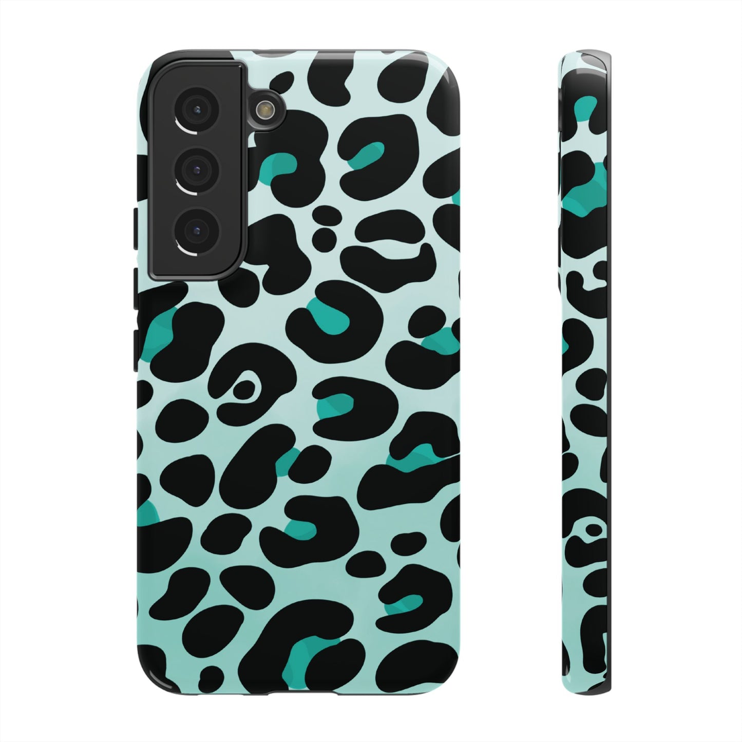 Cool Aqua Leopard Print Phone Case