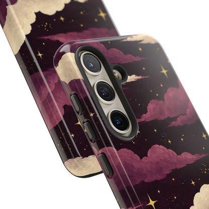 Illustrated Plum Clouds & Stars Phone Case