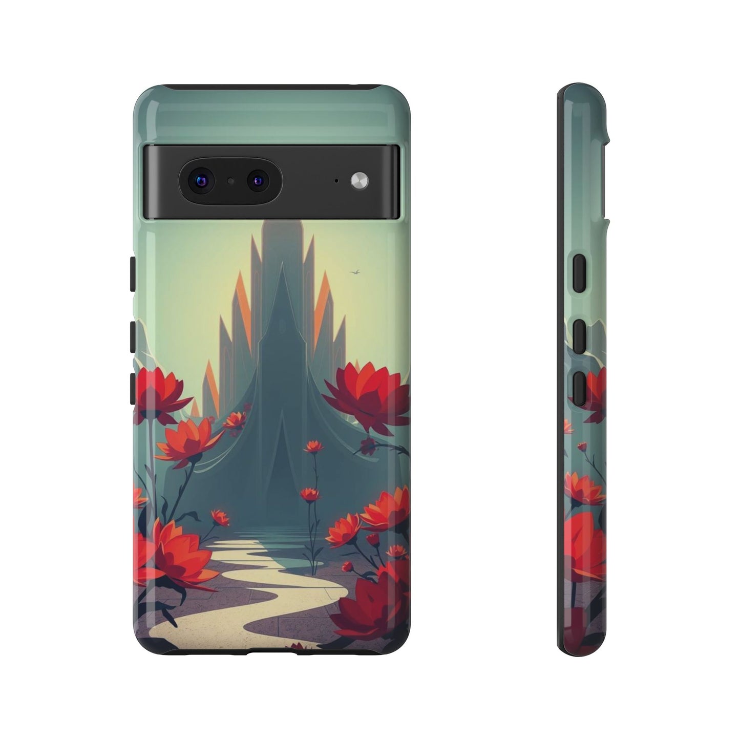 Google Pixel 7 / Glossy Phone Case - Gothic Alien Garden Design Phone Case