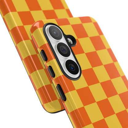 Trendy Orange & Yellow Checked Pattern Phone Case - Orange Phone Case