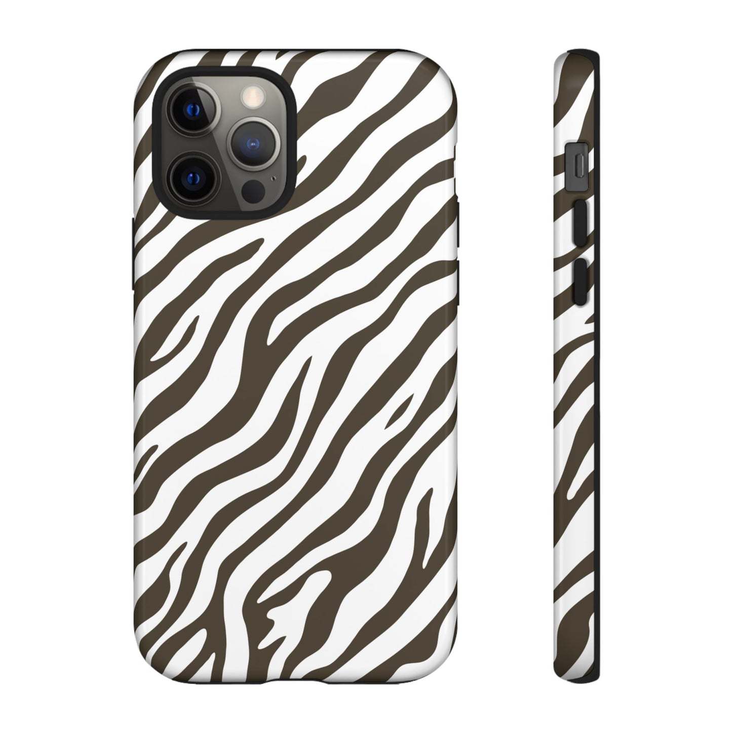 Stylish Mocha Zebra Print Phone Case