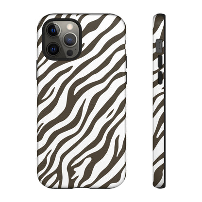 Stylish Mocha Zebra Print Phone Case