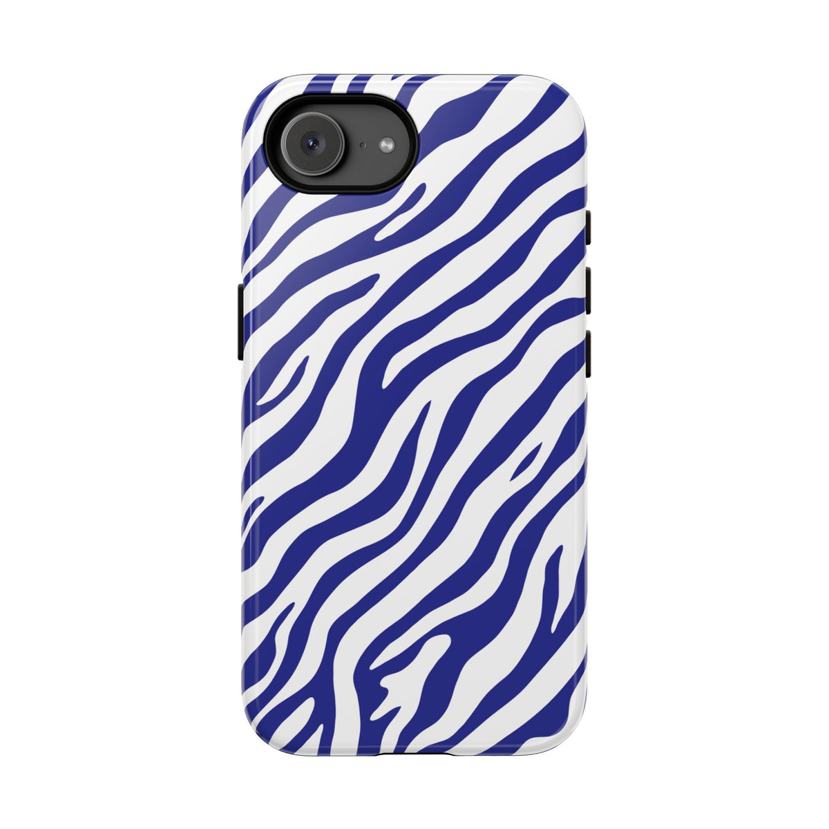 Stylish Electric Blue Zebra Print Phone Case - Blue Phone Case - iPhone 17e / Glossy
