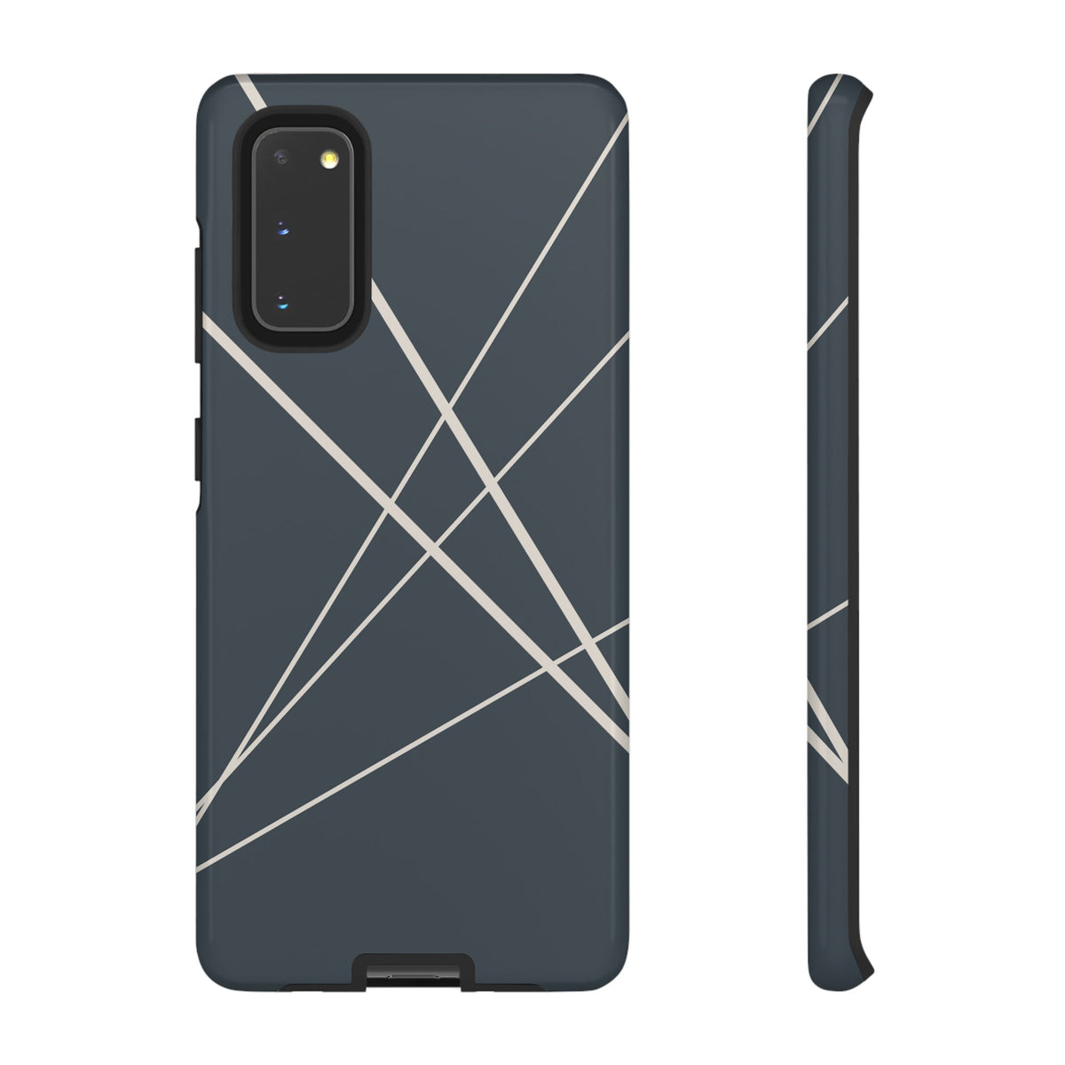 Abstract Blue with Beige Lines Phone Case - Blue Phone Case - Samsung Galaxy S20 / Glossy