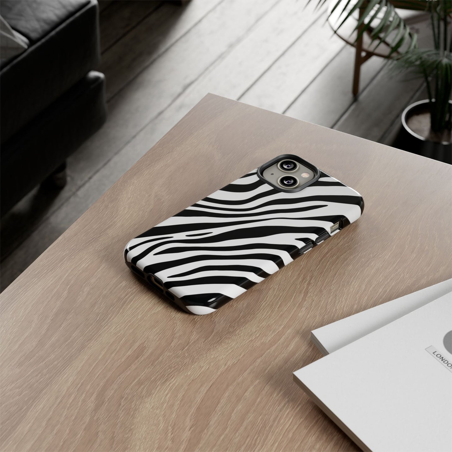 Modern Monochrome Zebra Print Phone Case