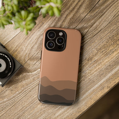 Brown Abstract Waves Protective Phone Case - Brown Phone Case