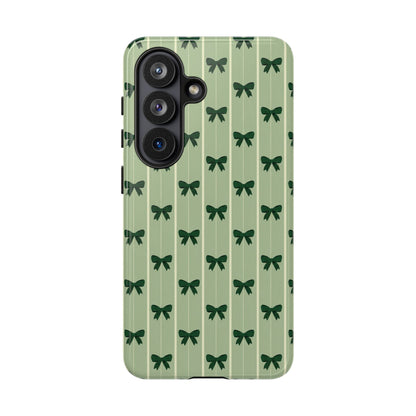Retro Forest Green Bow Pattern Phone Case