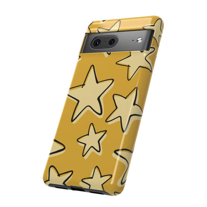 Golden Yellow Doodle Star Phone Case