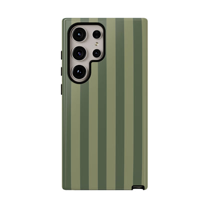 Samsung Galaxy S24 Ultra / Glossy Phone Case - ’Green Stripe Pattern’ Phone Case