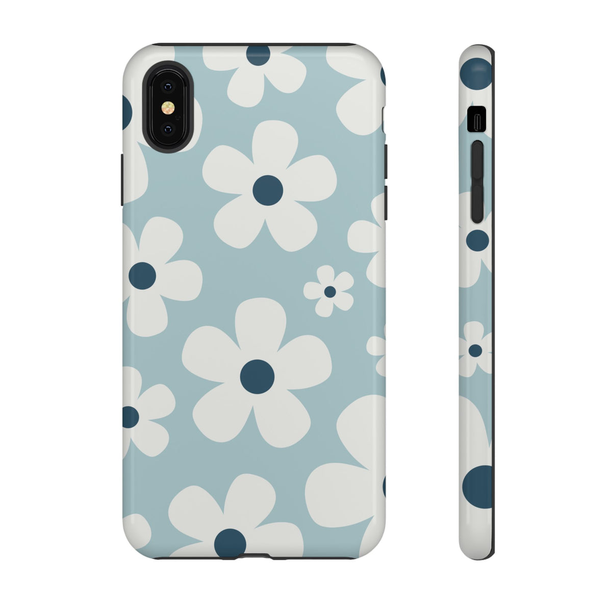 Cute Light Blue Daisy Pattern Phone Case - Blue Phone Case - iPhone XS MAX / Glossy