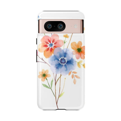 Google Pixel 8 / Glossy Phone Case - Boho Chic Watercolour Bouquet Pattern Phone Case