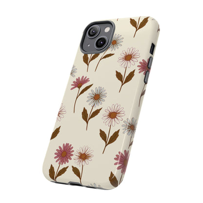Pretty Cream & Rose Daisy Pattern Phone Case