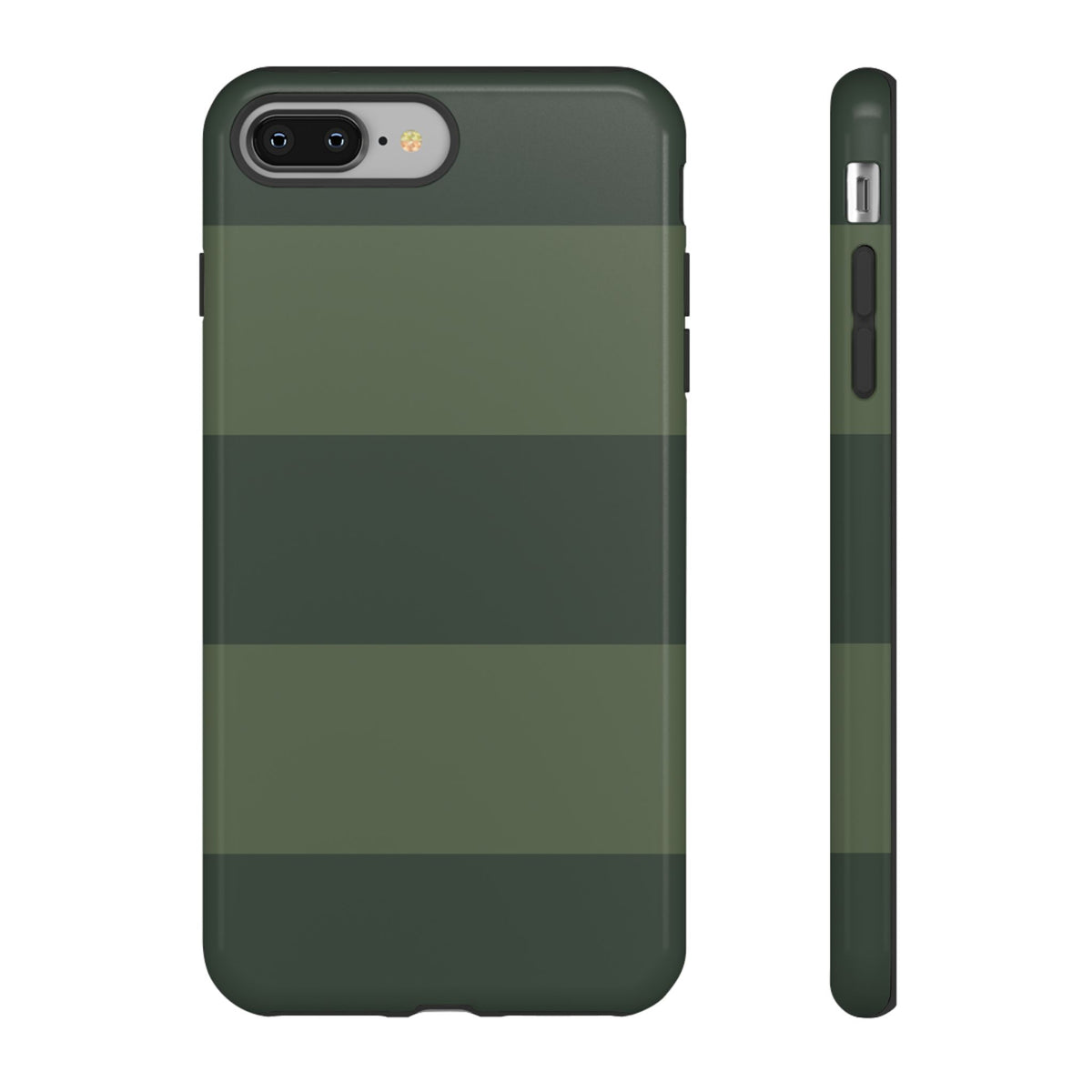 Green Horizontal Stripe Pattern Phone Case - Green Phone Case - iPhone 8 Plus / Glossy