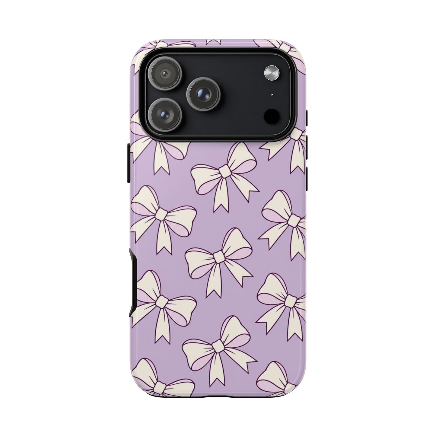 Chic Lilac Bow Pattern Phone Case
